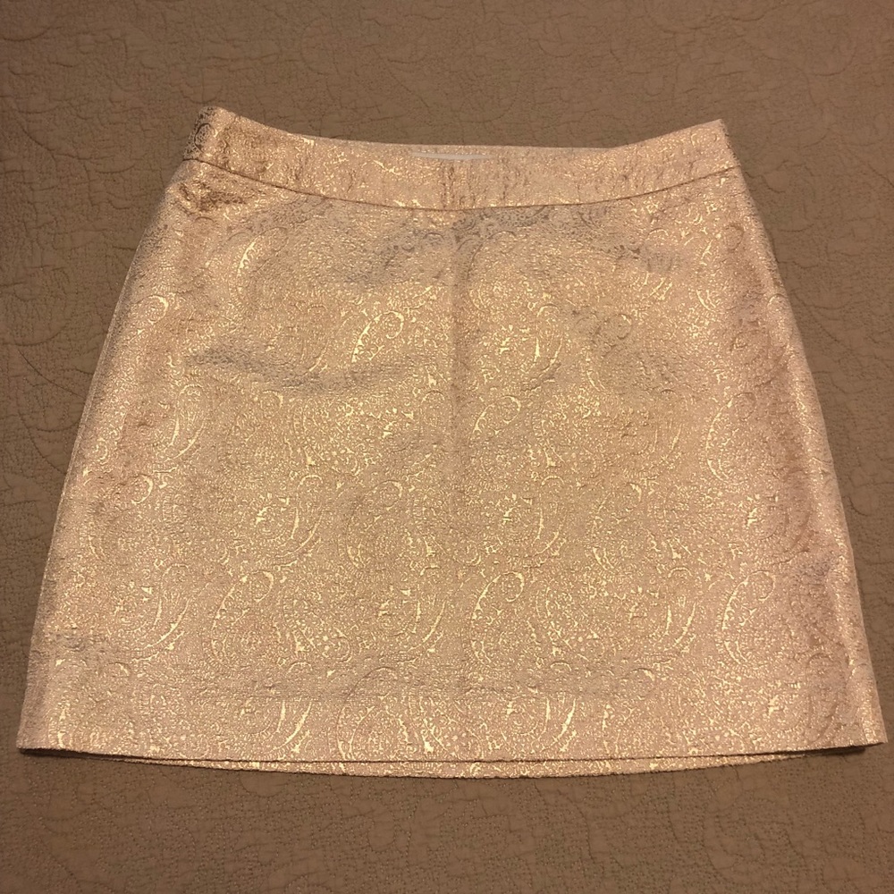 Gold Textured Mini Skirt - Sz 4